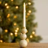 Gold Stacked Ornament Taper Candle Holder