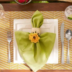 Gold Textured Twill Weave Placemats, Set of 6