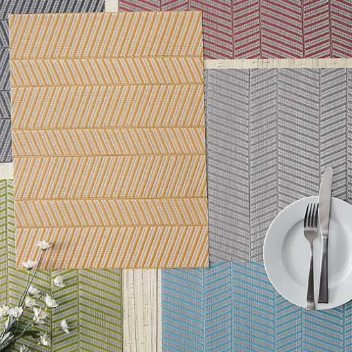 Gold Textured Twill Weave Placemats, Set of 6