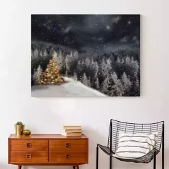Gold Tree Winter Landscape Canvas Art Print