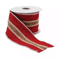 Gold Zig Zag 5 yard Christmas Ribbons, Set of 2