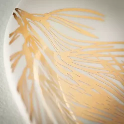 Golden Winter Pine Branch Serving Platter