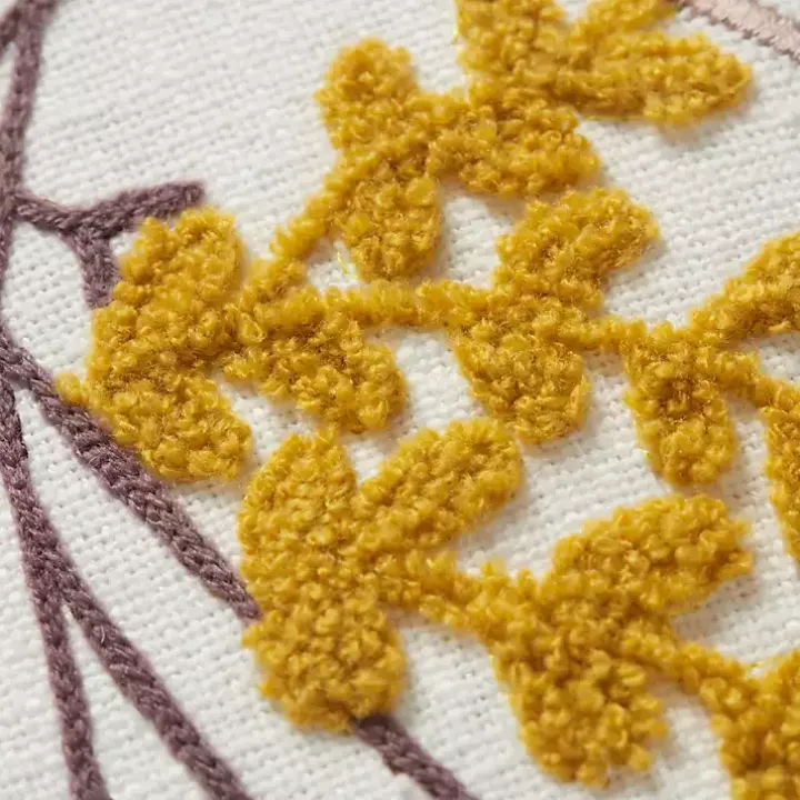 Goldenrod Bunny Embroidered Easter Throw Pillow