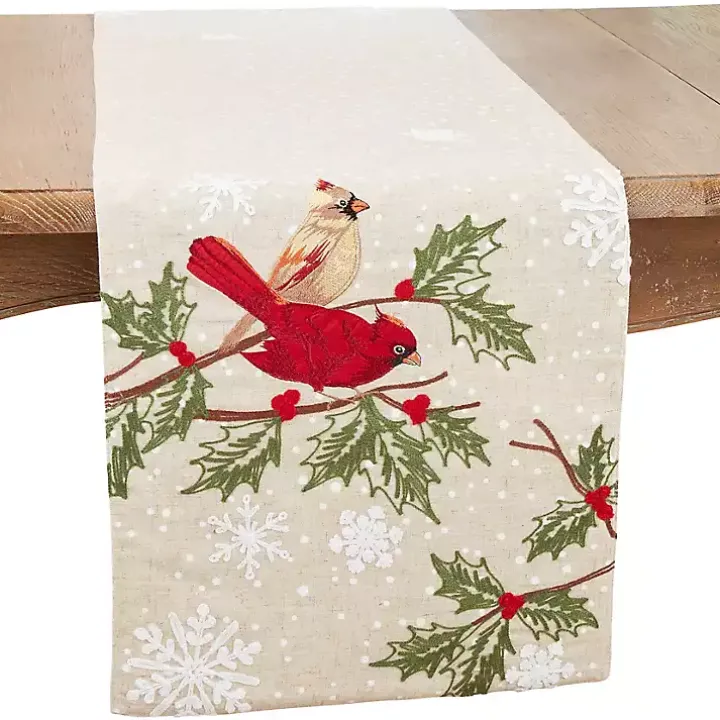 Graceful Birds Christmas Table Runner, 70 in.