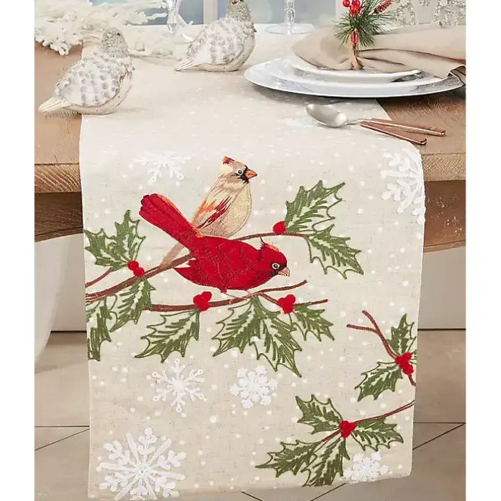 Graceful Birds Christmas Table Runner, 70 in.