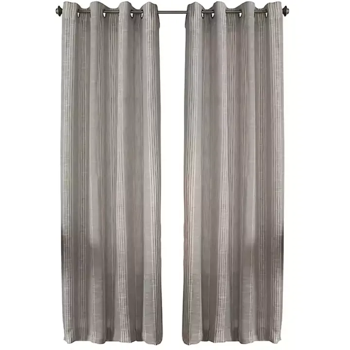 Graphite Stripe Single Curtain Panel, 84 in.