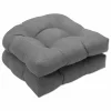 Graphite Tufted Outdoor Seat Cushions, Set of 2