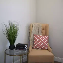 Grass Arrangement in Black Ribbed Pot