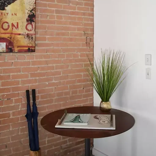 Grass Arrangement in Gold Ribbed Pot