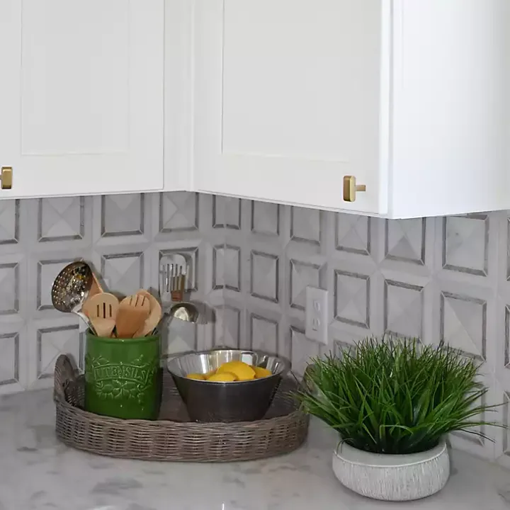 Grass Arrangement in Gray Ceramic Bowl