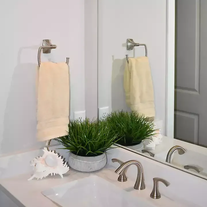 Grass Arrangement in Gray Ceramic Bowl