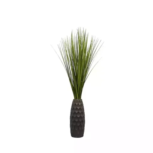 Grass Arrangement in Gunmetal Honeycomb Pot