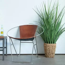 Grass Arrangement in Natural Woven Basket