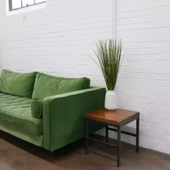 Grass Arrangement in Ringed White Pot, 32 in.