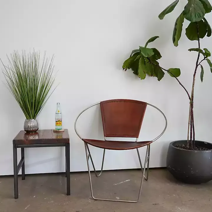 Grass Arrangement in Silver Ribbed Pot