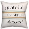 Grateful Thankful Blessed Outdoor Throw Pillow