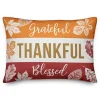 Grateful Thankful Blessed Fall Leaves Pillow