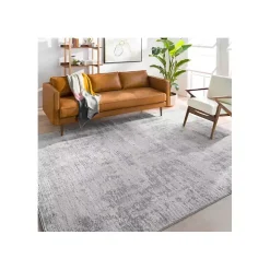 Gray Abstract Woven Area Rug, 6x9