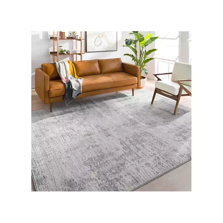Gray Abstract Woven Area Rug, 6x9