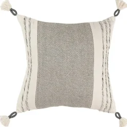 Gray and Ivory Color Block Pillow