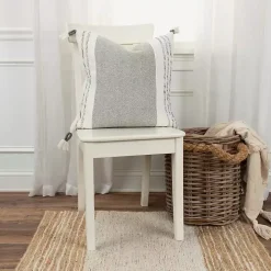 Gray and Ivory Color Block Pillow