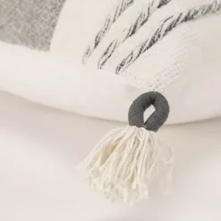 Gray and Ivory Color Block Pillow