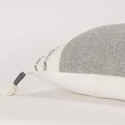 Gray and Ivory Color Block Pillow