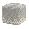 Gray and Ivory Tufted Peak Pouf