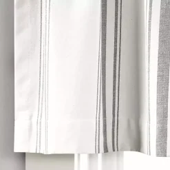 Gray and White Farmhouse Stripe Valance