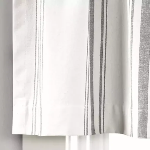 Gray and White Farmhouse Stripe Valance