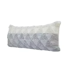 Gray and White Gradient Diamonds Lumbar Pillow