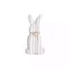 Gray and White Striped Bunny Pillow