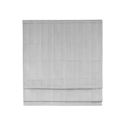 Gray Basketweave Cordless Roman Shade, 35 in.