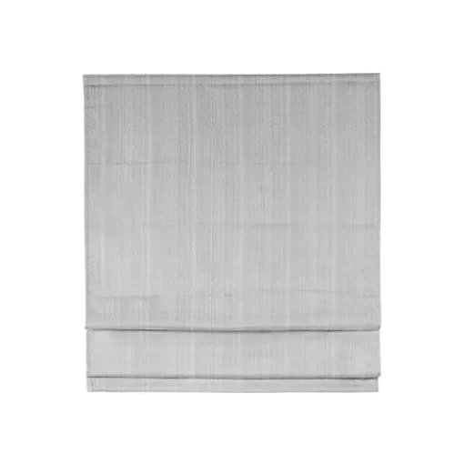 Gray Basketweave Cordless Roman Shade, 31 in.