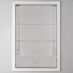 Gray Basketweave Cordless Roman Shade, 31 in.