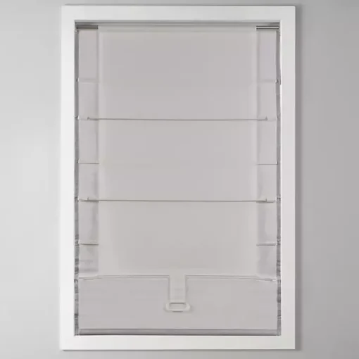 Gray Basketweave Cordless Roman Shade, 31 in.