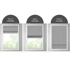 Gray Basketweave Cordless Roman Shade, 31 in.