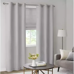 Gray Basketweave Curtain Panel Set, 84 in