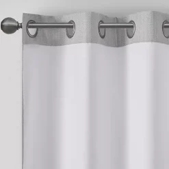 Gray Basketweave Curtain Panel Set, 84 in