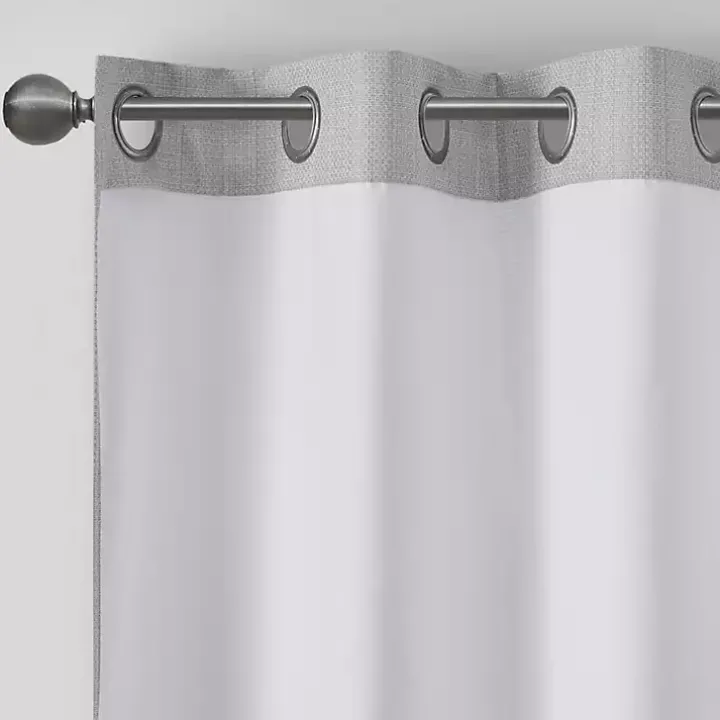 Gray Basketweave Curtain Panel Set, 84 in