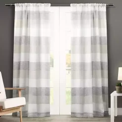 Gray Becky Curtain Panel Set, 108 in.