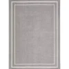 Gray Bordered Indoor/Outdoor Area Rug, 6x9