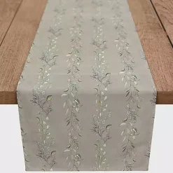Gray Botanical Vines Table Runner, 90 in.