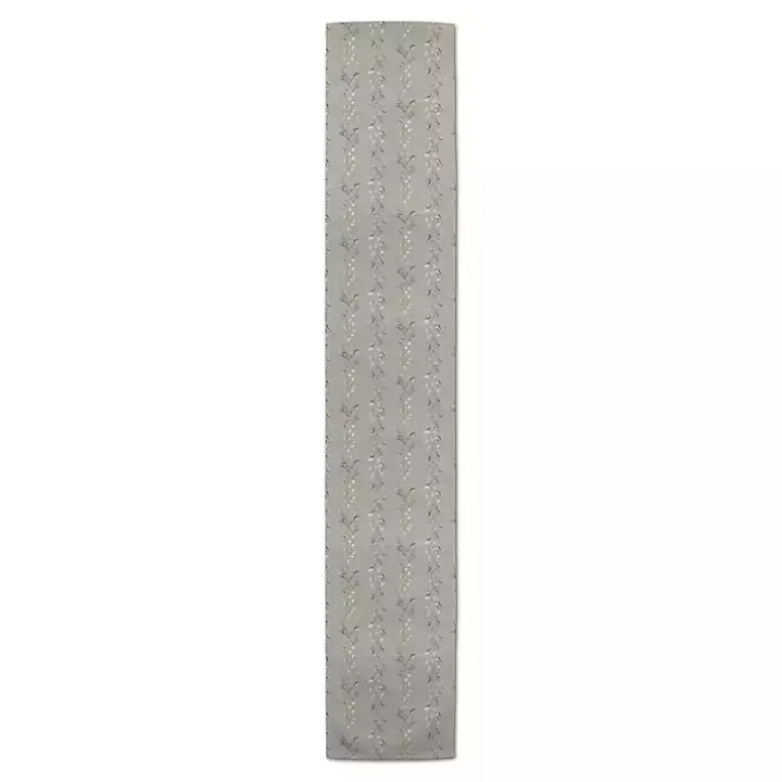 Gray Botanical Vines Table Runner, 90 in.