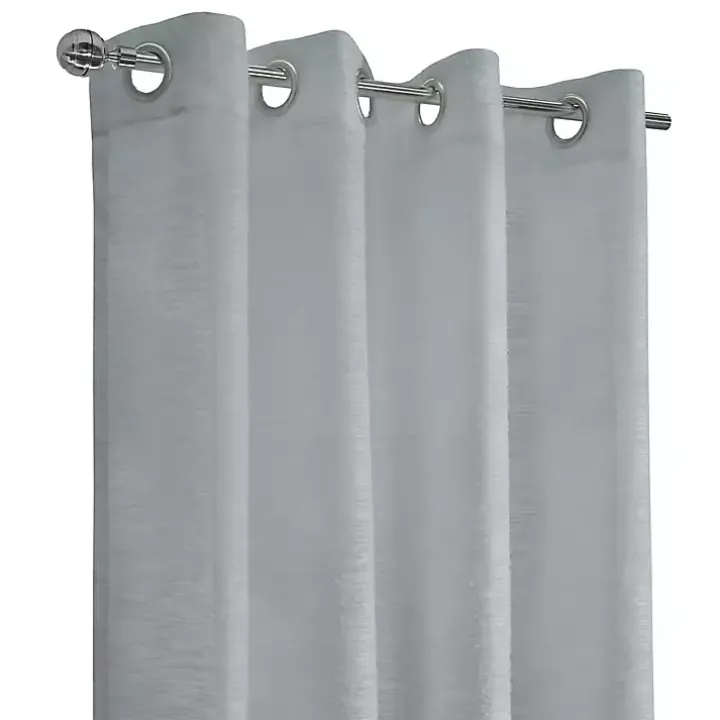 Gray Boucle Sheer Single Curtain Panel, 63 in.