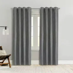 Gray Bryson Textured Curtain Panel, 95 in.