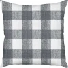 Gray Buffalo Check Outdoor Pillow, 22 in.