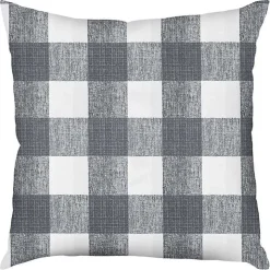 Gray Buffalo Check Outdoor Pillow, 22 in.