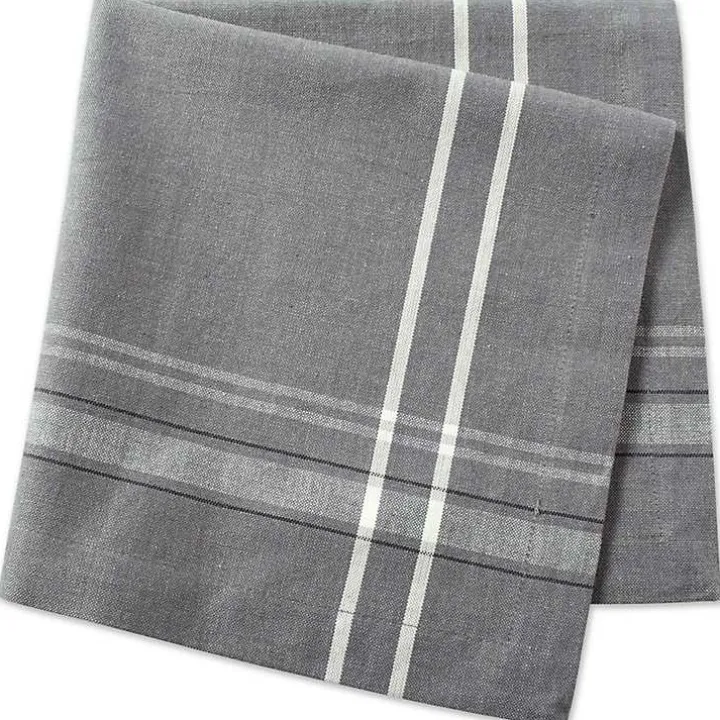 Gray Chambray French Stripe Napkins, Set of 6