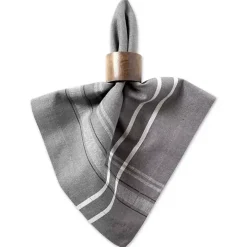 Gray Chambray French Stripe Napkins, Set of 6